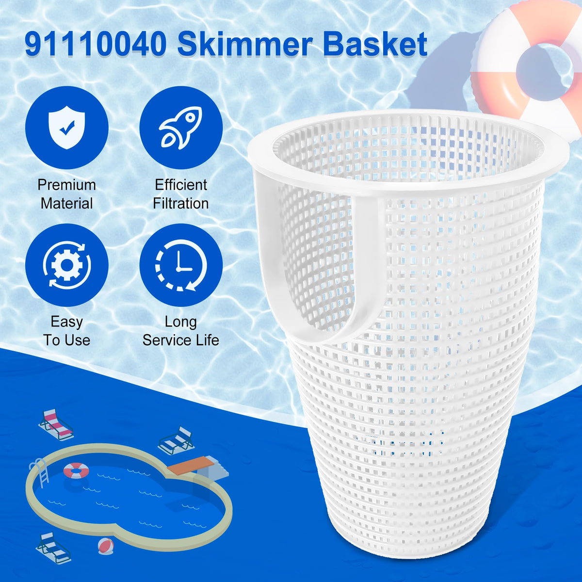 Porscan 91110040 easy-install pump basket aiding quick maintenance.