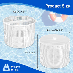 Porscan SPX1082CA skimmer basket with removable handle for easy maintenance.
