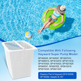 Porscan SPX1600M skimmer basket in a pool system demonstrates debris filtration in action.