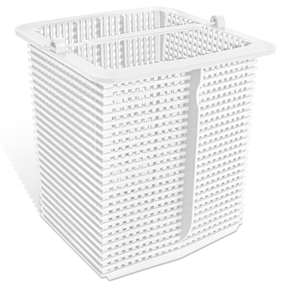 Porscan SPX1600M skimmer basket front view captures leaves for cleaner pool water.