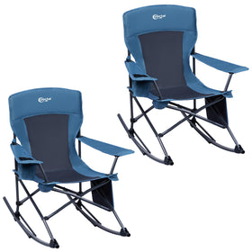 Portal folding camping rocking chair, assembled for quick setup and reliable outdoor seating.