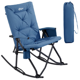 Portal folding rocking chair open view with wide seat for comfort