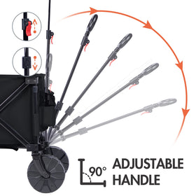 Portal Heavy-Duty Folding Wagon all-terrain wheels handle sand, grass, and pavement.
