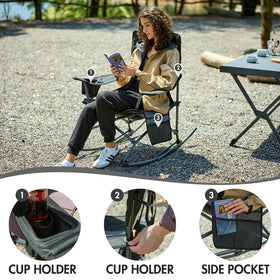 Portal Outdoor Rocking Chair backrest provides comfortable 24-inch support