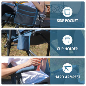 Portal outdoor rocker folds quickly for fast setup and compact packing.