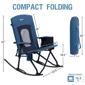 Portal oversized rocking chair folded bundle demonstrates compact portability.