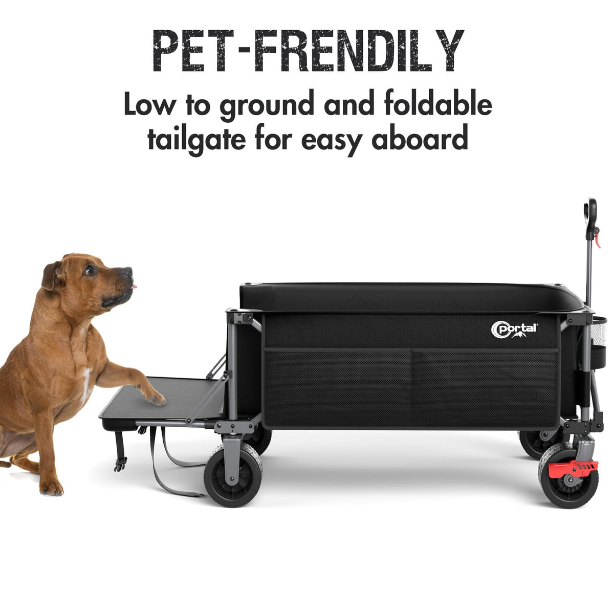 Portal wagon folds to a compact size for easy storage.