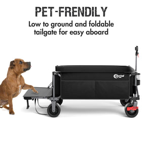 Portal wagon folds to a compact size for easy storage.
