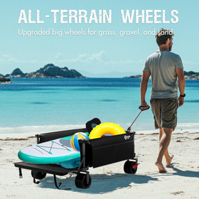 Portal wagon features reinforced X-steel frame for heavy-duty use.