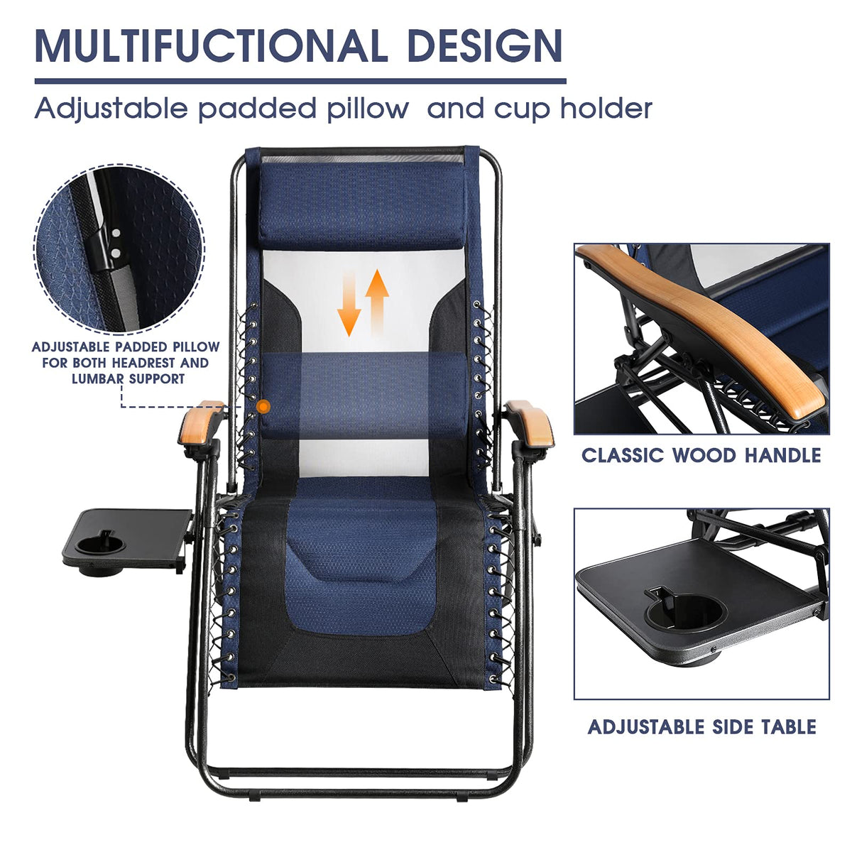 Portal XL padded-seat with adjustable pillow for added comfort.