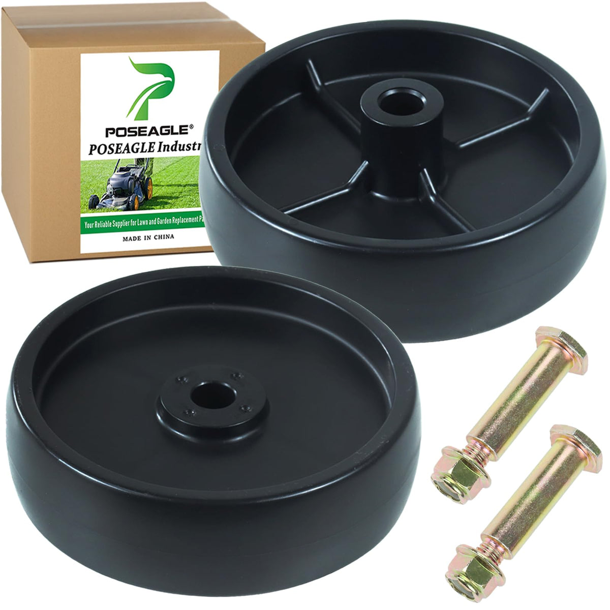 POSEAGLE 2-pack deck wheel for Cub Cadet delivers smooth operation and stable deck height.