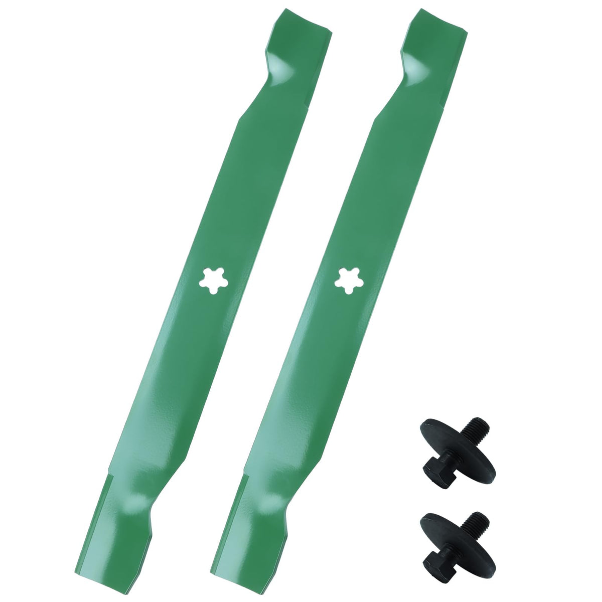 POSEAGLE 2-pack lawn mower blades for Husqvarna and Craftsman decks, ready for upgrade