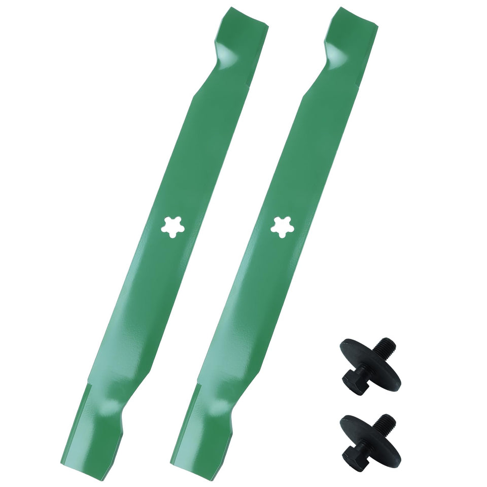 POSEAGLE 2-pack lawn mower blades for Husqvarna and Craftsman decks, ready for upgrade