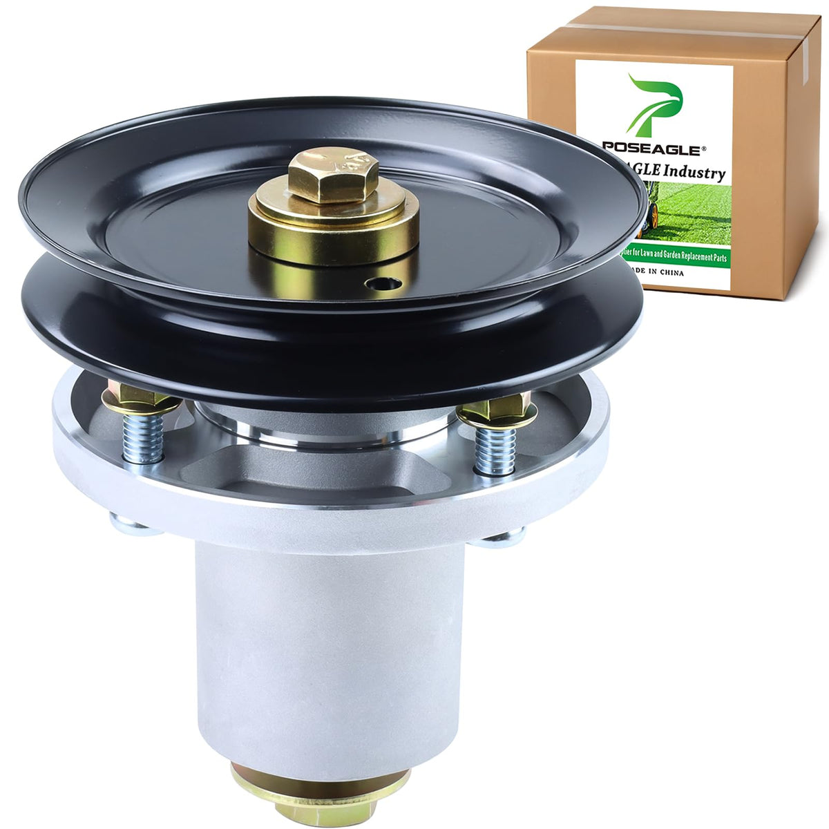 POSEAGLE 607418 spindle assembly close-up showing precision machining for smooth operation.
