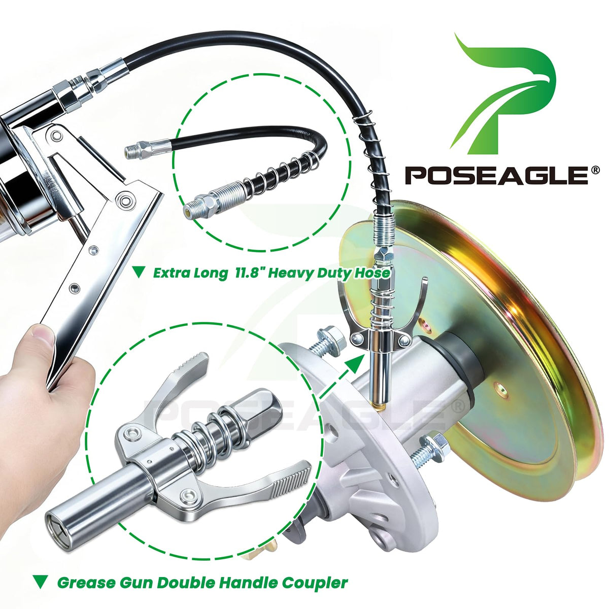 POSEAGLE aluminum spindle body conveys lightweight strength and longevity.