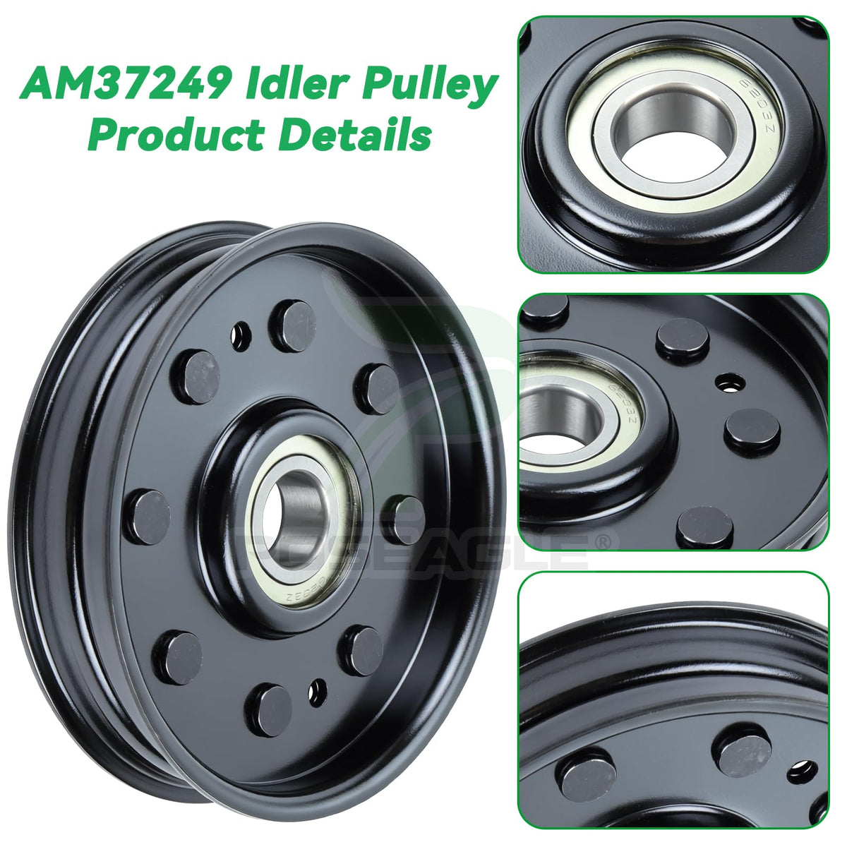 POSEAGLE AM37249 idler pulley protects belts from slippage and fraying