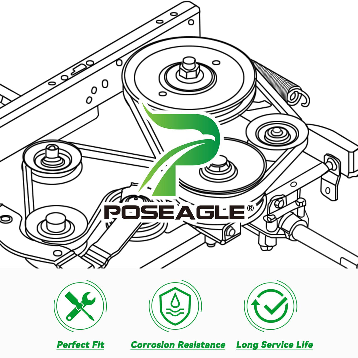 POSEAGLE-compatible lawn tractors offer stable belt tracking