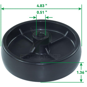 POSEAGLE deck wheel 41434 replacement with durable polypropylene for wear resistance.