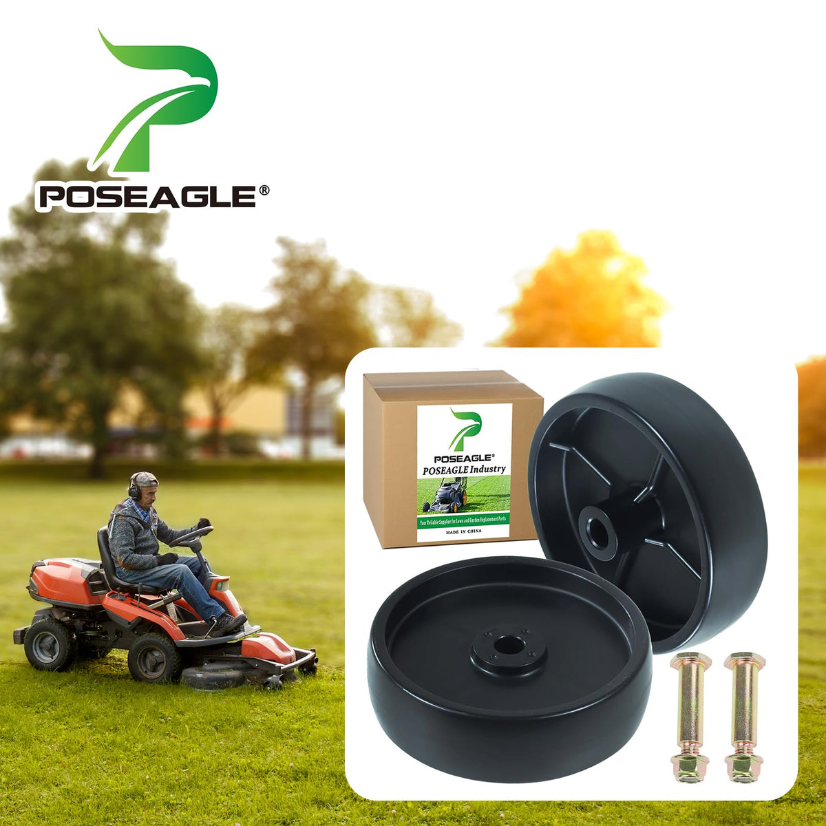 POSEAGLE deck wheel 734-0973 replacement for Cub Cadet with precise fitment.