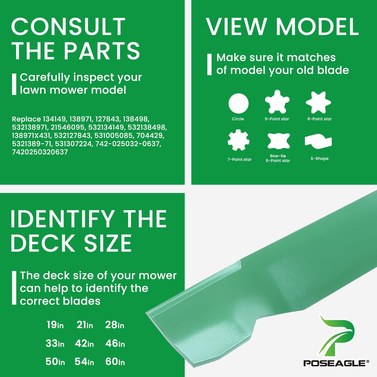 POSEAGLE durable steel with rust‑resistant coating for longevity