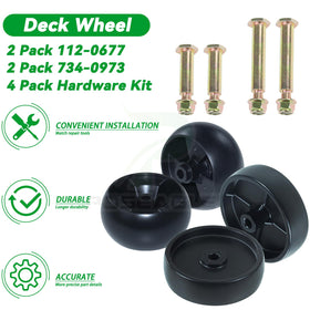 Easy-install replacement deck wheel hardware kit