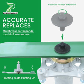 POSEAGLE easy installation guidance for quick replacement on mowers