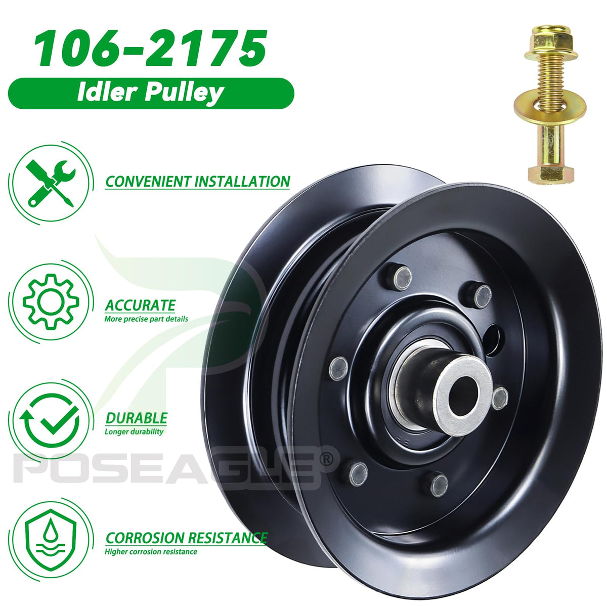 POSEAGLE three-pack pulleys on display emphasizes value and replacement convenience