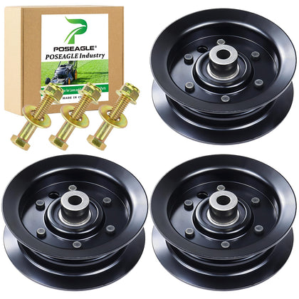 POSEAGLE flat idler pulley 132-9420 close-up showing smooth belt surface and stability