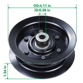 POSEAGLE flat idler pulley view highlighting precision machining for reliable operation