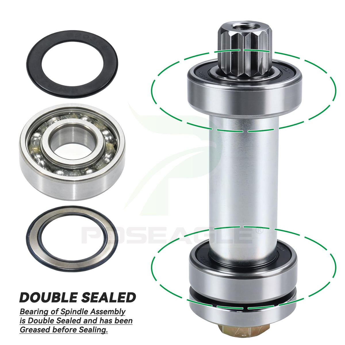 POSEAGLE grease zerks emphasized for easy lubrication and long deck life.