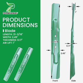 POSEAGLE high lift blade design creates strong airflow and efficient clipping management