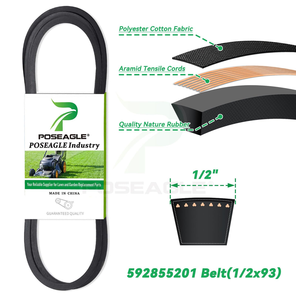 POSEAGLE Husqvarna XT-series compatibility for versatile tractor maintenance.