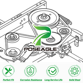 POSEAGLE belt-smooth operation helps quieter, steadier mowing.