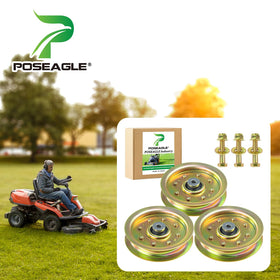 POSEAGLE idler pulley close-up reveals precise machining for smooth belt operation