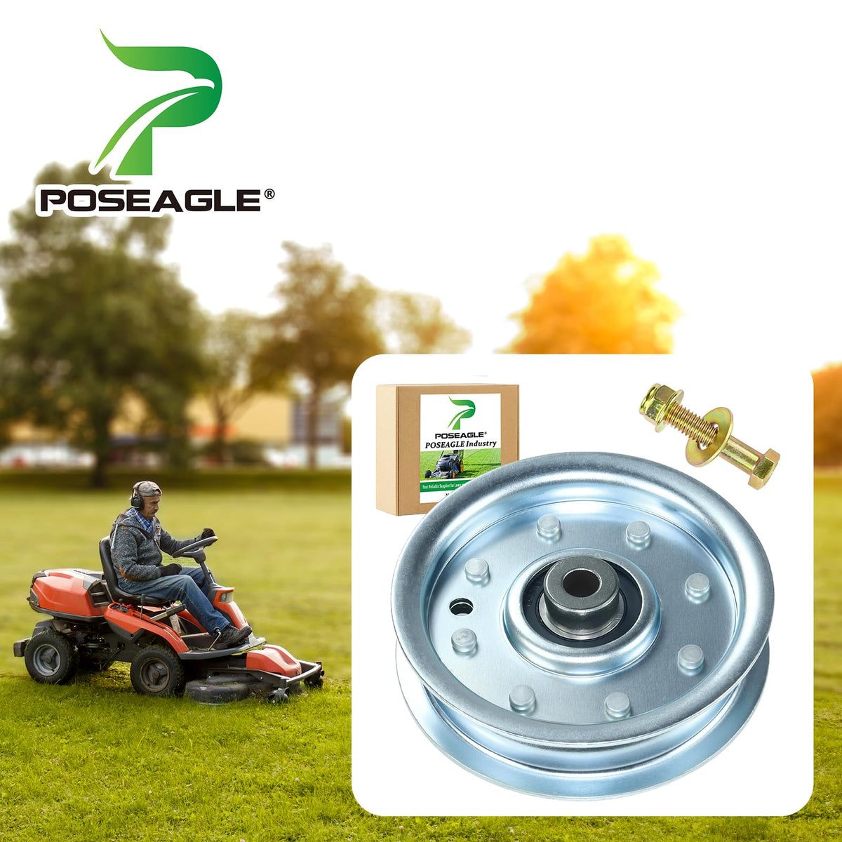 POSEAGLE idler pulley for Cub Cadet 956-0627 enhances belt longevity.