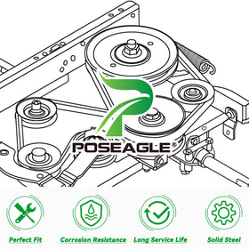 POSEAGLE deck-system-support idler aligns with Husqvarna and Craftsman decks