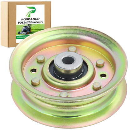 POSEAGLE idler pulley replacement showing precise deck fit for Husqvarna and Craftsman mowers