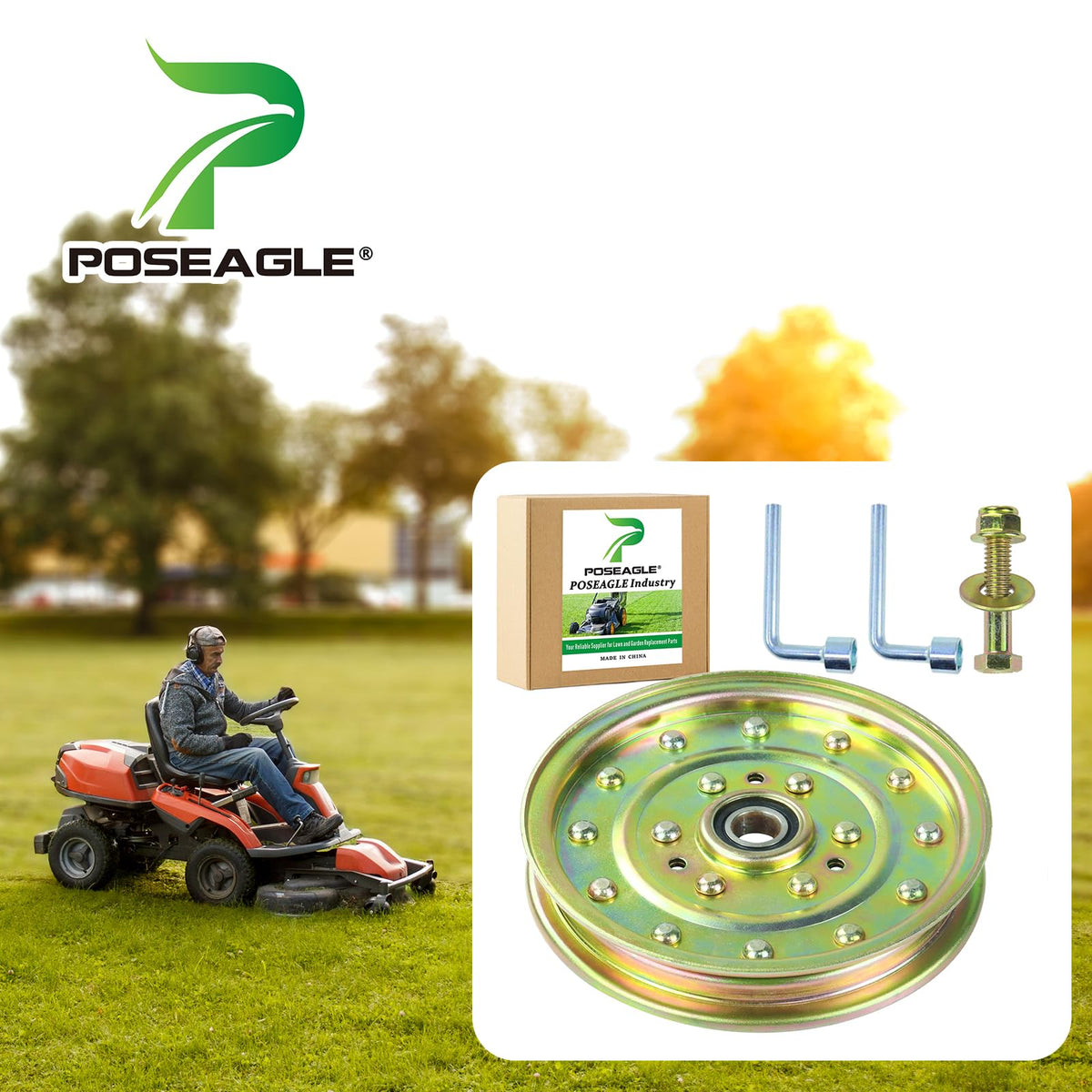 POSEAGLE idler pulley top view highlights precise fitment for smooth belt operation
