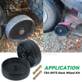 POSEAGLE lawn mower deck wheel with polypropylene construction for longevity.