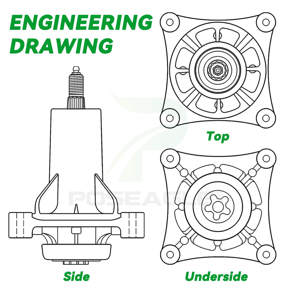 POSEAGLE lawn mower spindle parts designed for easy maintenance.