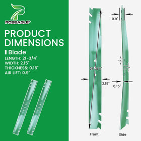 POSEAGLE premium steel blade with 3-in-1 performance for efficient mowing