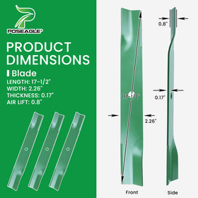 POSEAGLE replacement blades 110-6837-03 for Toro provide durable steel construction.