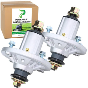 POSEAGLE spindle AM136733 front view emphasizes durable aluminum alloy for reliable lawn mower replacement.