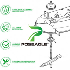 POSEAGLE installation-ready spindle pack for quick mower upgrades.