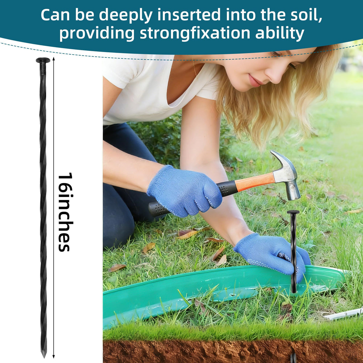 POSEOFFR artificial turf stake stabilizes turf for tidy lawns