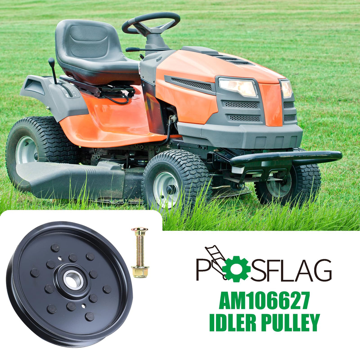 POSFLAG AUC16698 idler bearing with dual seals for long-lasting protection.
