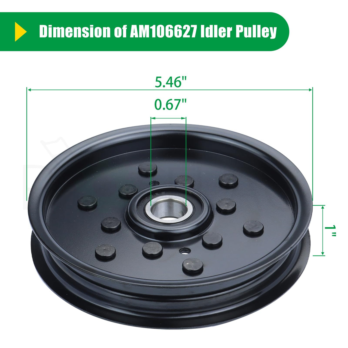 POSFLAG AUC16698 idler pulley on John Deere Z445 for easy fitment.