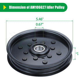 POSFLAG AUC16698 idler pulley on John Deere Z445 for easy fitment.