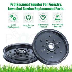 POSFLAG durable bearing seal and pre-greased pulley for outdoor mowing tasks.