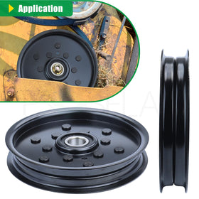 POSFLAG idler pulley supports smooth operation on compatible John Deere tractors.
